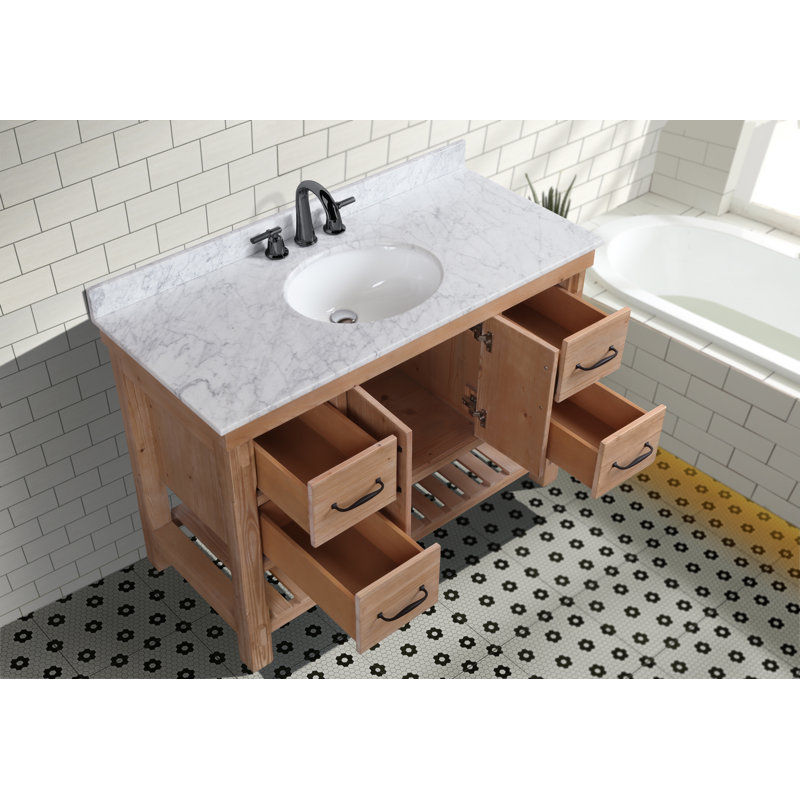 Three Posts™ Kordell 48'' Single Bathroom Vanity with Marble Top